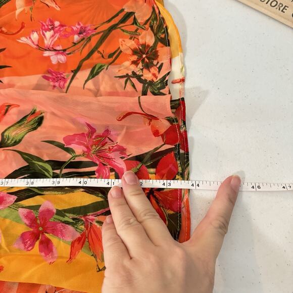 Maggy London Tropical Floral Halter Midi Dress Sz 6 Multicolor Hawaiian Wedding - Picture 7 of 12